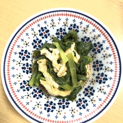 小松菜が余ってたので作りました！大量に消費できてよかった♡レンジで簡単にできて、味付けも最高でした♪美味しかったです。